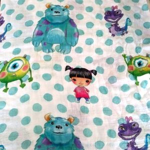 Rare Disney Monster Inc Muslin Blanket